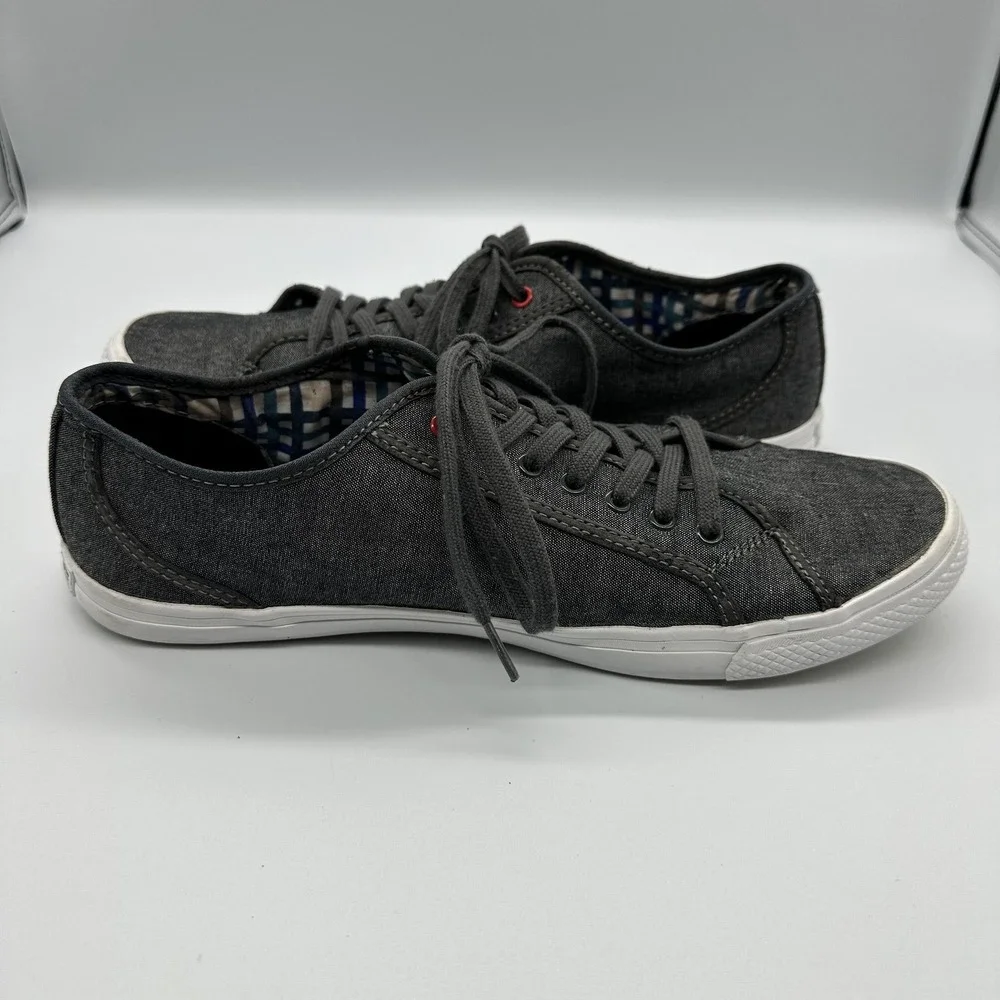 Ben‎ Sherman Shoes Mens Size 8.5 Gray Fabric Casual Low Top Lace Up BN7S00050